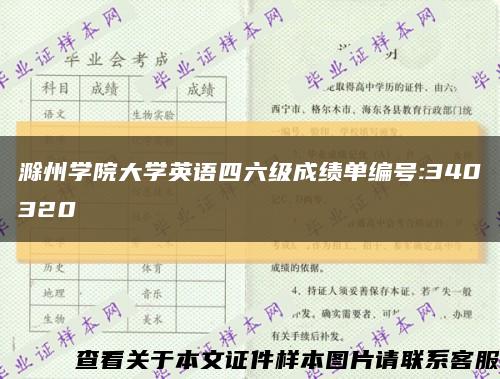 滁州学院大学英语四六级成绩单编号:340320缩略图