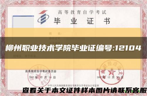柳州职业技术学院毕业证编号:12104缩略图