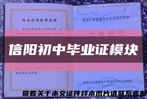 信阳初中毕业证模块缩略图