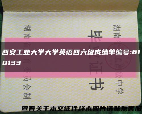 西安工业大学大学英语四六级成绩单编号:610133缩略图