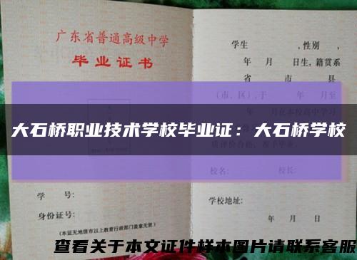 大石桥职业技术学校毕业证：大石桥学校缩略图
