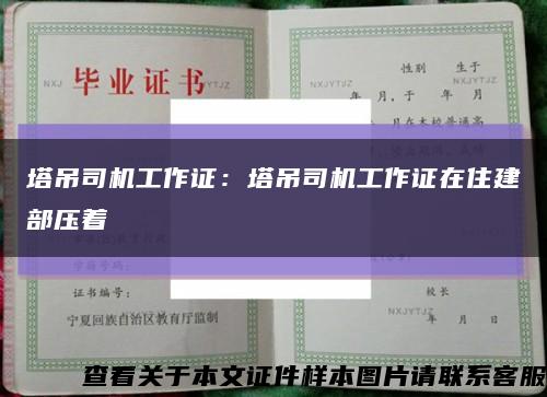 塔吊司机工作证：塔吊司机工作证在住建部压着缩略图