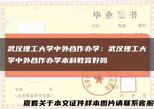 武汉理工大学中外合作办学：武汉理工大学中外合作办学本科教育好吗缩略图