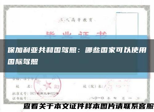保加利亚共和国驾照：哪些国家可以使用国际驾照缩略图