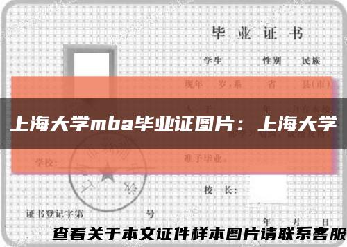 上海大学mba毕业证图片：上海大学缩略图