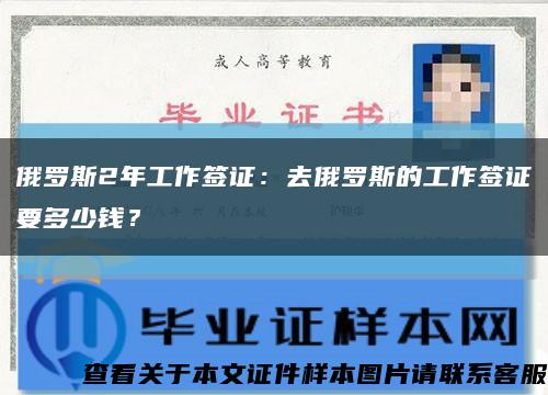 俄罗斯2年工作签证：去俄罗斯的工作签证要多少钱？缩略图