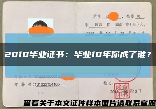 2010毕业证书：毕业10年你成了谁？缩略图