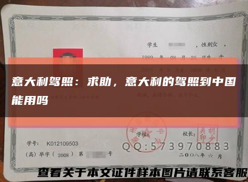 意大利驾照：求助，意大利的驾照到中国能用吗缩略图