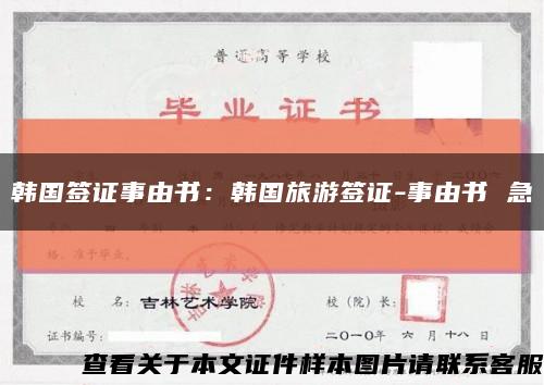 韩国签证事由书：韩国旅游签证-事由书 急缩略图