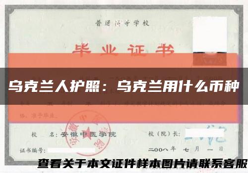 乌克兰人护照：乌克兰用什么币种缩略图