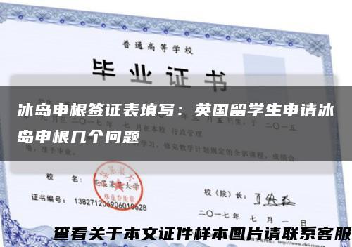 冰岛申根签证表填写：英国留学生申请冰岛申根几个问题缩略图
