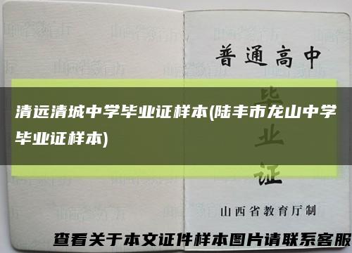 清远清城中学毕业证样本(陆丰市龙山中学毕业证样本)缩略图