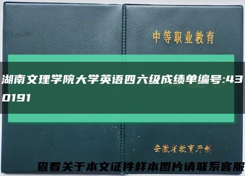湖南文理学院大学英语四六级成绩单编号:430191缩略图