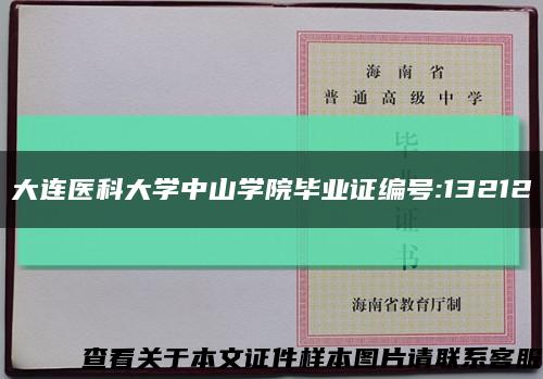 大连医科大学中山学院毕业证编号:13212缩略图
