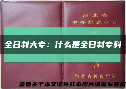 全日制大专：什么是全日制专科缩略图