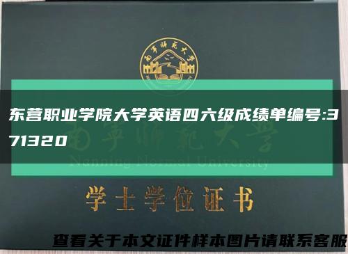 东营职业学院大学英语四六级成绩单编号:371320缩略图