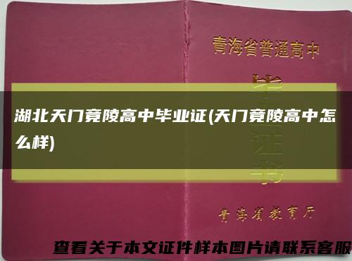 湖北天门竟陵高中毕业证(天门竟陵高中怎么样)缩略图