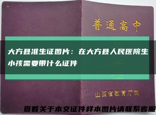 大方县准生证图片：在大方县人民医院生小孩需要带什么证件缩略图