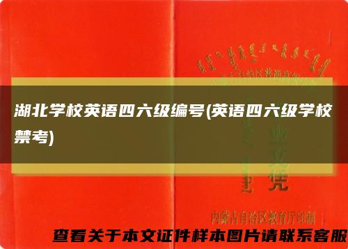 湖北学校英语四六级编号(英语四六级学校禁考)缩略图