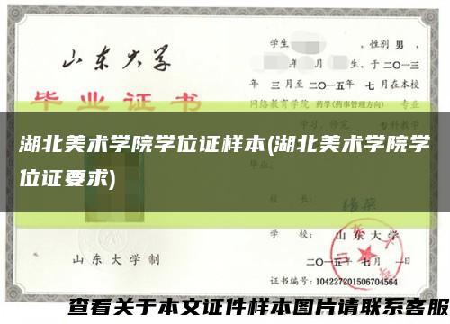 湖北美术学院学位证样本(湖北美术学院学位证要求)缩略图