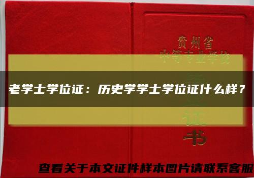 老学士学位证：历史学学士学位证什么样？缩略图