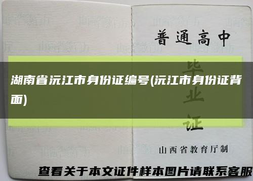 湖南省沅江市身份证编号(沅江市身份证背面)缩略图