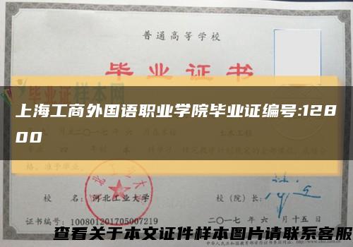上海工商外国语职业学院毕业证编号:12800缩略图