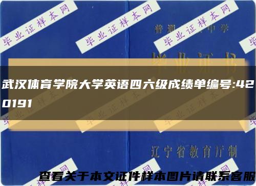 武汉体育学院大学英语四六级成绩单编号:420191缩略图