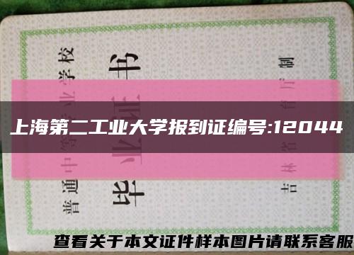 上海第二工业大学报到证编号:12044缩略图