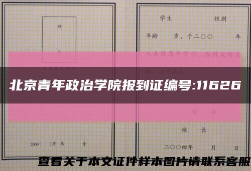 北京青年政治学院报到证编号:11626缩略图