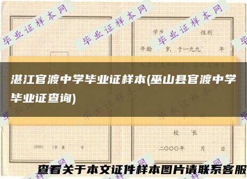湛江官渡中学毕业证样本(巫山县官渡中学毕业证查询)缩略图