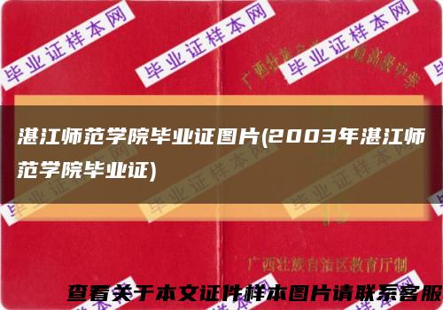 湛江师范学院毕业证图片(2003年湛江师范学院毕业证)缩略图