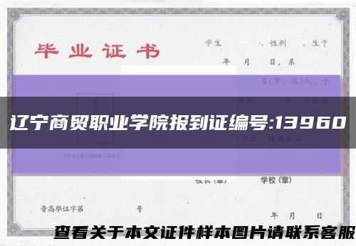 辽宁商贸职业学院报到证编号:13960缩略图