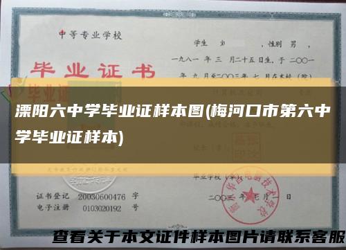 溧阳六中学毕业证样本图(梅河口市第六中学毕业证样本)缩略图