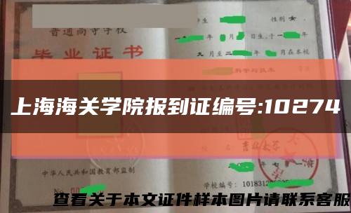 上海海关学院报到证编号:10274缩略图