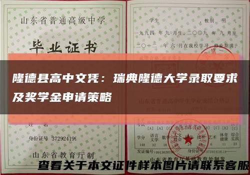 隆德县高中文凭：瑞典隆德大学录取要求及奖学金申请策略缩略图
