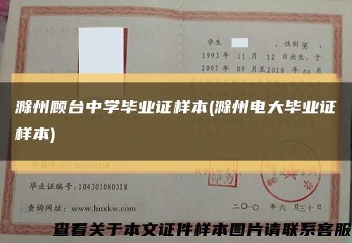 滁州顾台中学毕业证样本(滁州电大毕业证样本)缩略图