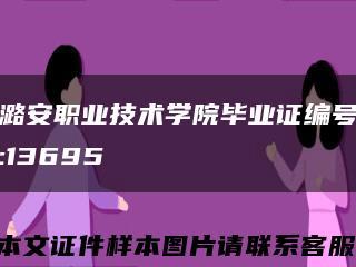 潞安职业技术学院毕业证编号:13695缩略图
