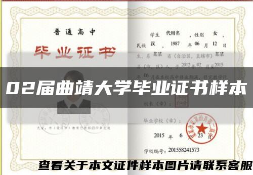 02届曲靖大学毕业证书样本缩略图