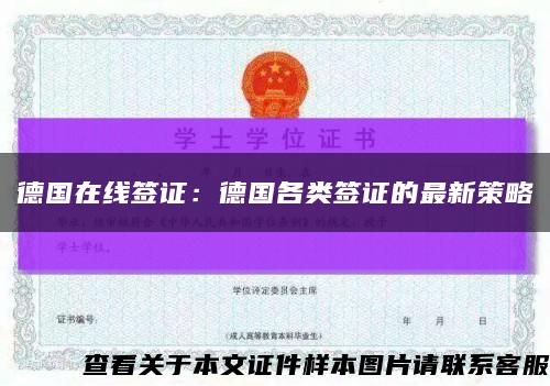 德国在线签证：德国各类签证的最新策略缩略图