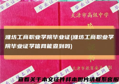 潍坊工商职业学院毕业证(潍坊工商职业学院毕业证学信网能查到吗)缩略图