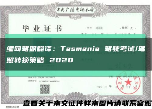缅甸驾照翻译：Tasmania 驾驶考试/驾照转换策略 2020缩略图
