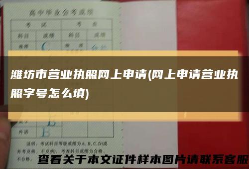 潍坊市营业执照网上申请(网上申请营业执照字号怎么填)缩略图