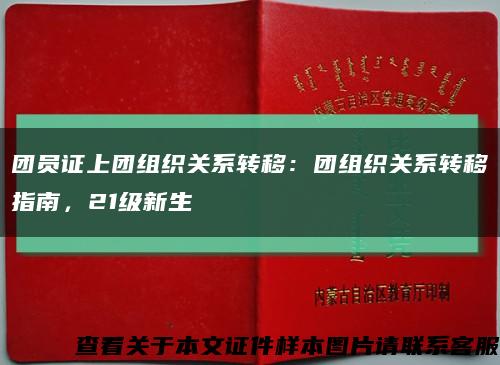 团员证上团组织关系转移：团组织关系转移指南，21级新生缩略图