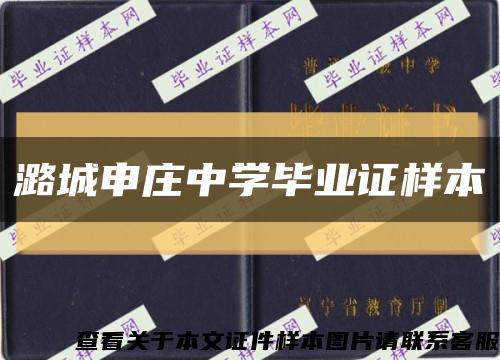 潞城申庄中学毕业证样本缩略图