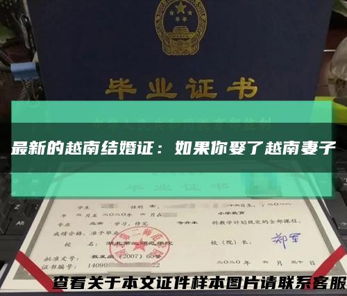 最新的越南结婚证：如果你娶了越南妻子缩略图