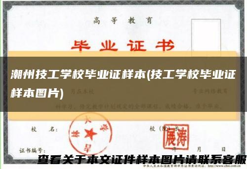 潮州技工学校毕业证样本(技工学校毕业证样本图片)缩略图