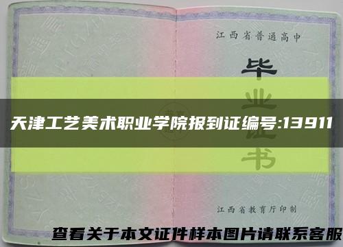 天津工艺美术职业学院报到证编号:13911缩略图