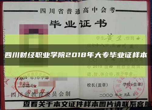 四川财经职业学院2018年大专毕业证样本缩略图