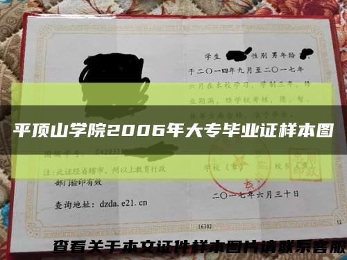 平顶山学院2006年大专毕业证样本图缩略图